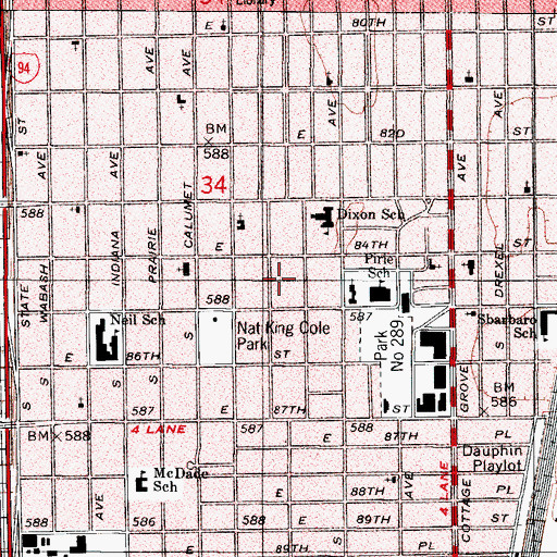 Topographic Map of Chatham, IL