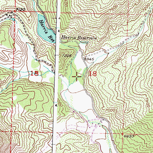 Topographic Map of Harris Gulch, CO