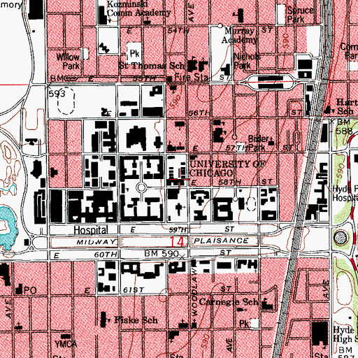 Topographic Map of Chicago Theological Seminary, IL