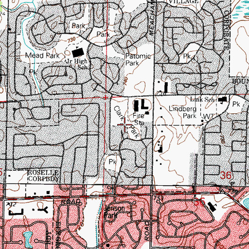 Topographic Map of Clark Park, IL
