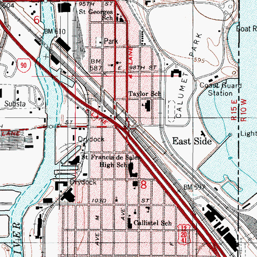 Topographic Map of Colehour Station, IL