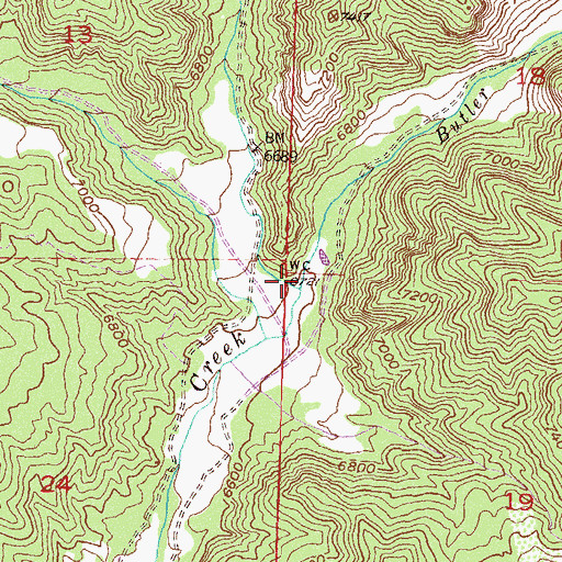 Topographic Map of Butler Creek, CO