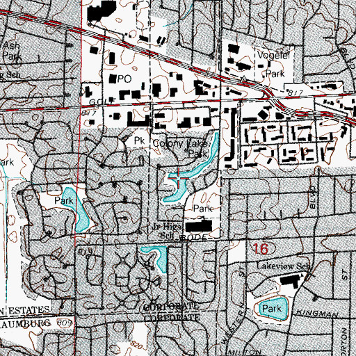 Topographic Map of Colony Lake Park, IL