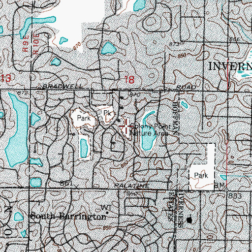 Topographic Map of Colony Point Nature Area, IL
