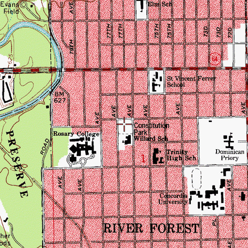 Topographic Map of Constitution Park, IL