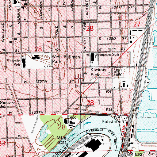 Topographic Map of Cookes Subdivision, IL