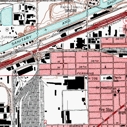Topographic Map of Corwith, IL
