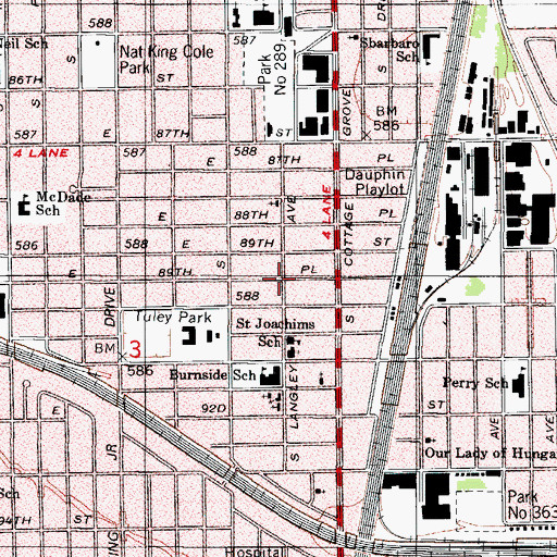 Topographic Map of Dauphin Park, IL