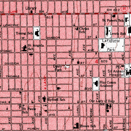 Topographic Map of Davis Park, IL
