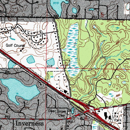Topographic Map of Deer Grove School (historical), IL