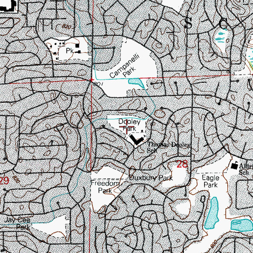 Topographic Map of Dooley Park, IL