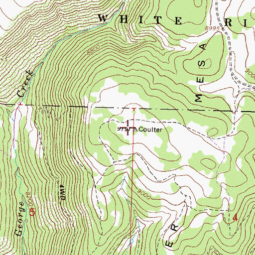 Topographic Map of Coulter Mesa, CO