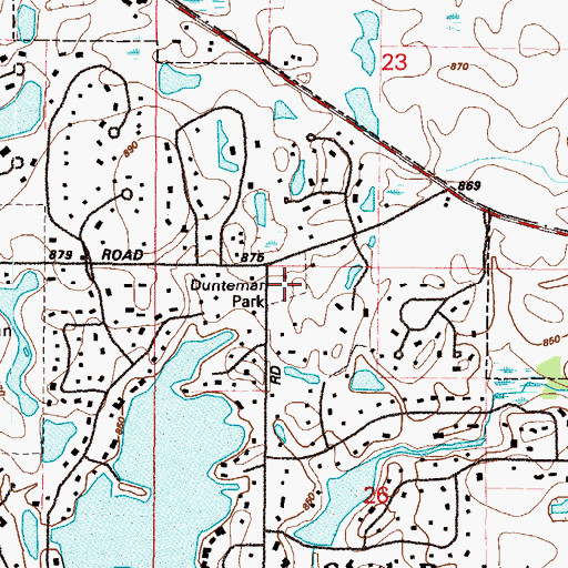 Topographic Map of Dunteman Park, IL