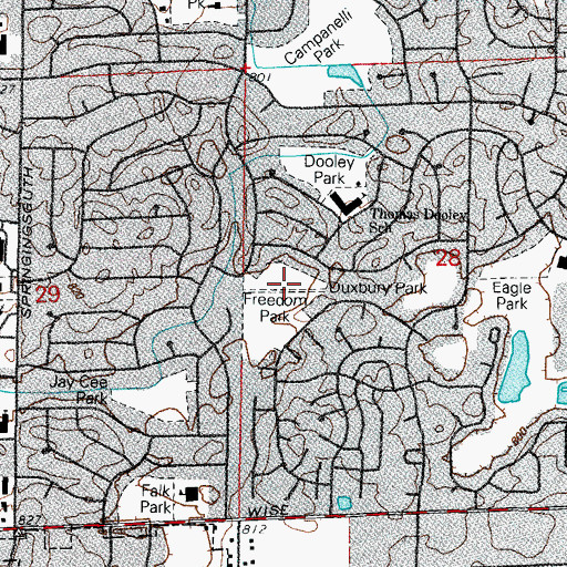 Topographic Map of Duxbury Park, IL