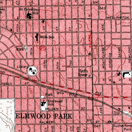 Topographic Map of Ellsworth, IL