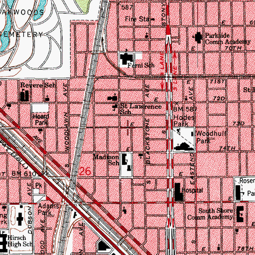 Topographic Map of Essex, IL