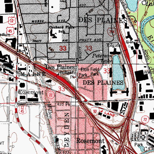 Topographic Map of Eton Park, IL