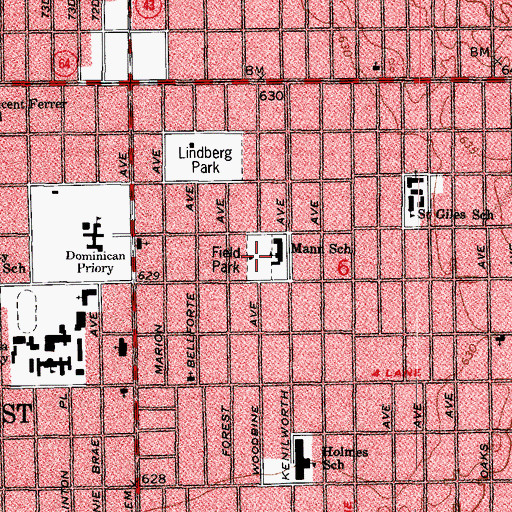 Topographic Map of Field Park, IL