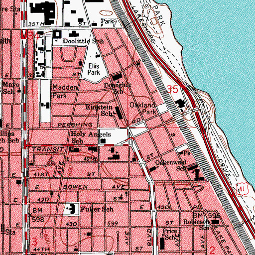 Topographic Map of Five Crossings, IL