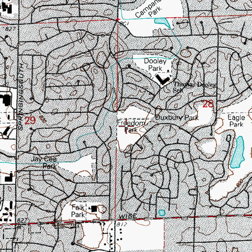 Topographic Map of Freedom Park, IL