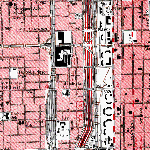 Topographic Map of Fuller Park, IL