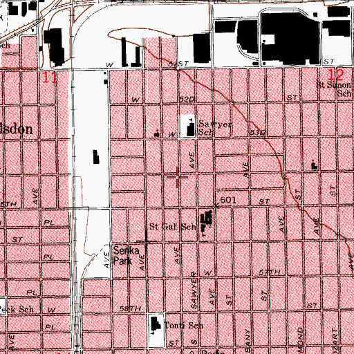 Topographic Map of Garfield Manor, IL