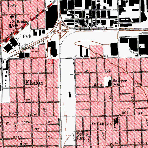 Topographic Map of Glendale, IL