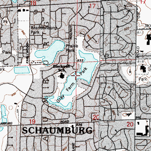 Topographic Map of Gray Farm Park, IL