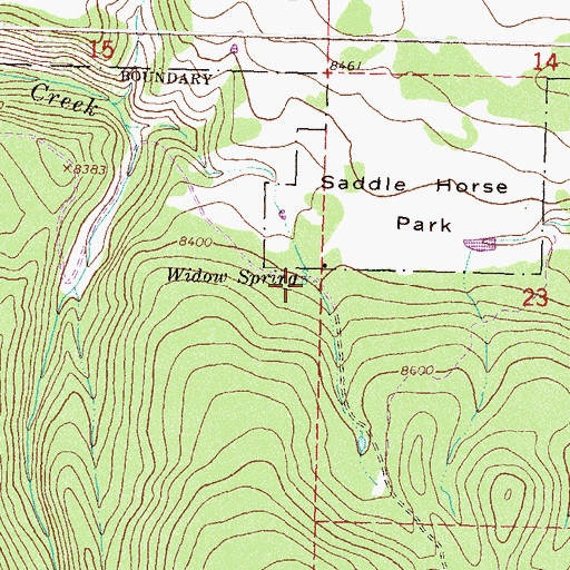 Topographic Map of Widow Spring, CO