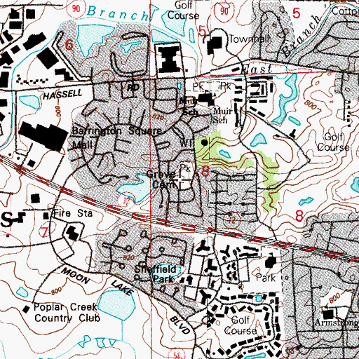 Topographic Map of Greve Cemetery, IL