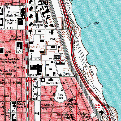 Topographic Map of Groveland Park, IL