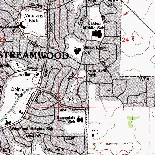 Topographic Map of Friendship Park, IL