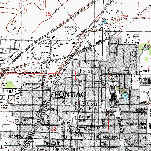 Topographic Map of Church of Christ, IL