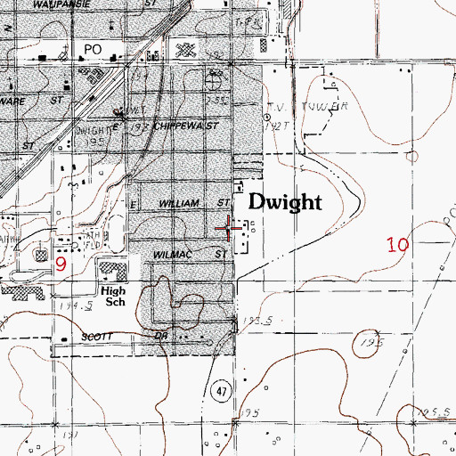Topographic Map of Church of the Nazarene, IL