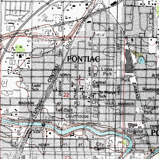 Topographic Map of Church of the Nazarene, IL