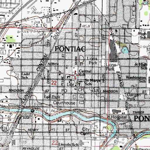 Topographic Map of City High School (historical), IL