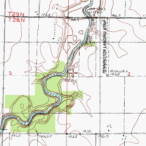Topographic Map of Corbins Cemetery, IL