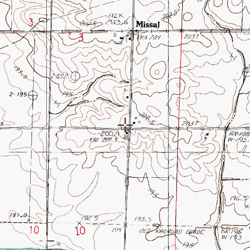 Topographic Map of Davis Chapel United Brethren Church (historical), IL