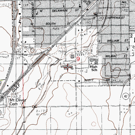 Topographic Map of Dwight Common School, IL