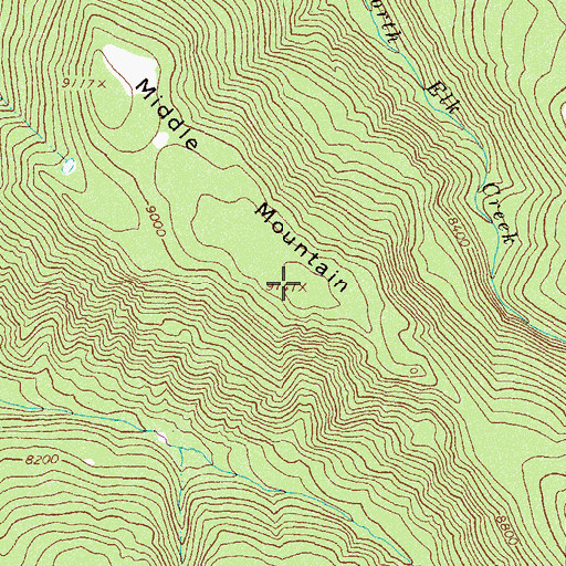 Topographic Map of Middle Mountain, CO