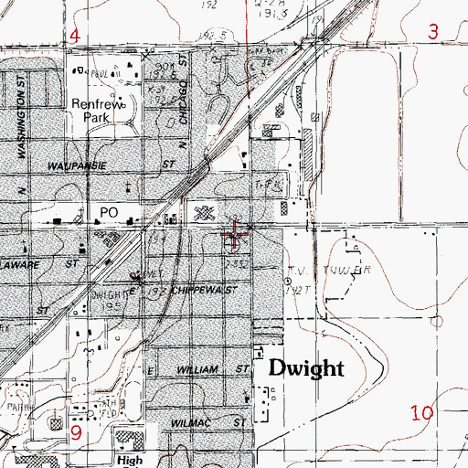Topographic Map of Emanuel Lutheran Church, IL