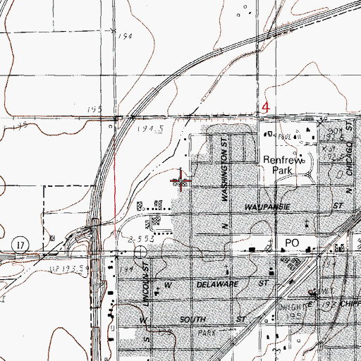 Topographic Map of First Baptist Church, IL