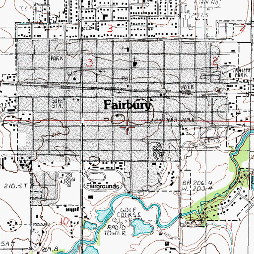 Topographic Map of First Baptist Church, IL