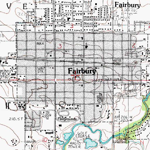 Topographic Map of First Presbyterian Church, IL