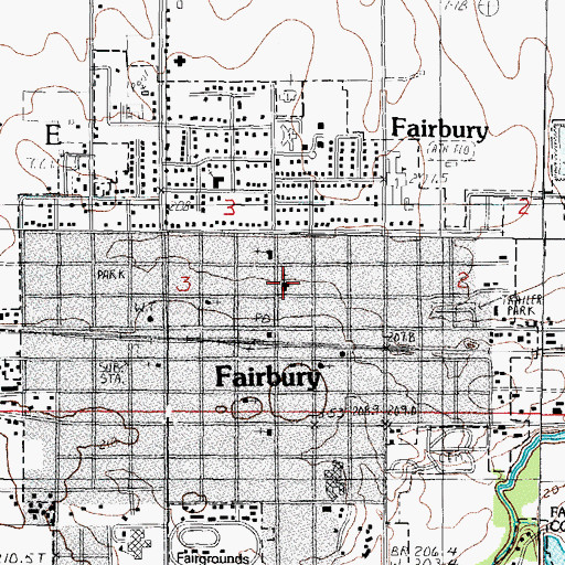 Topographic Map of First United Methodist Church, IL