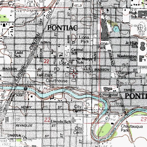 Topographic Map of First United Methodist Church, IL