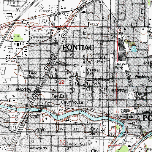 Topographic Map of First United Presbyterian Church, IL