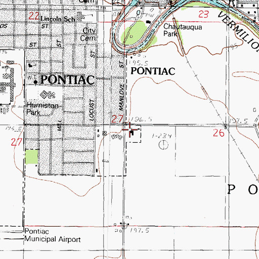 Topographic Map of Grace Episcopal Church, IL