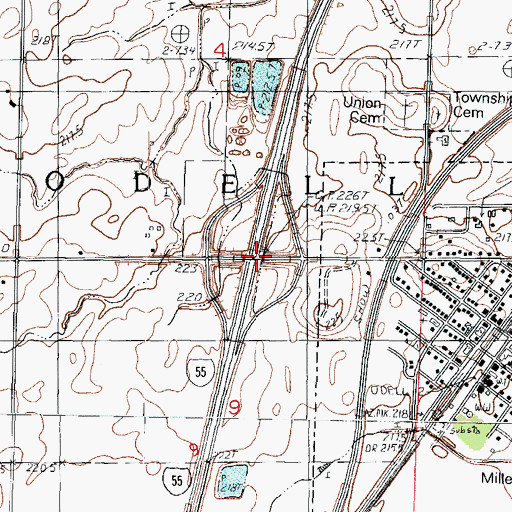 Topographic Map of Interchange 209, IL
