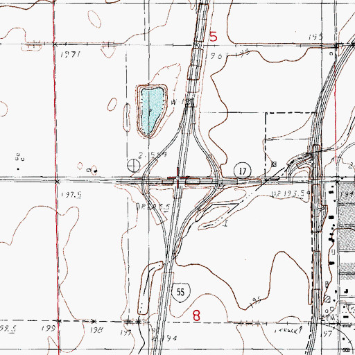 Topographic Map of Interchange 217, IL
